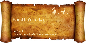 Handl Aletta névjegykártya