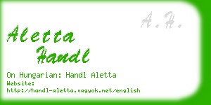 aletta handl business card